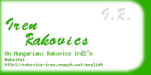 iren rakovics business card